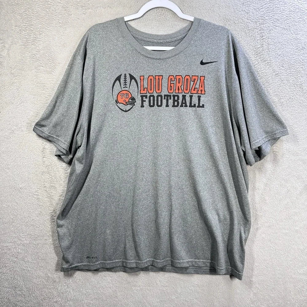 Nike Cleveland Browns Lou Groza T-shirt Men's 2XL Gray Dri-Fit
